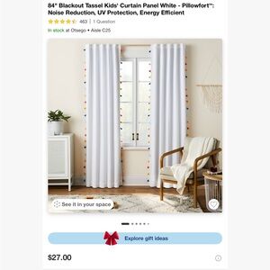 Pillowfort blackout tassel kids curtain
